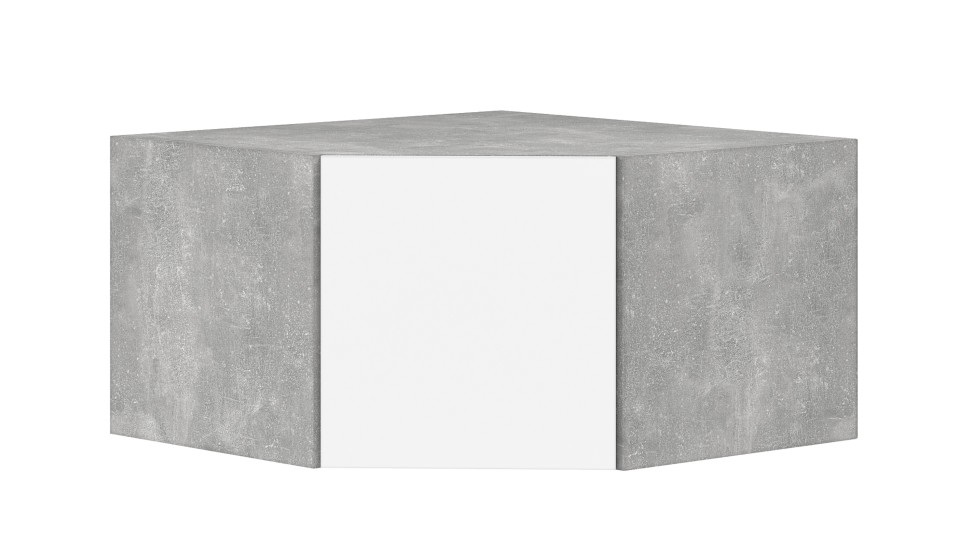 Антресоль угловая "Чикаго" Белый / Ателье светлый