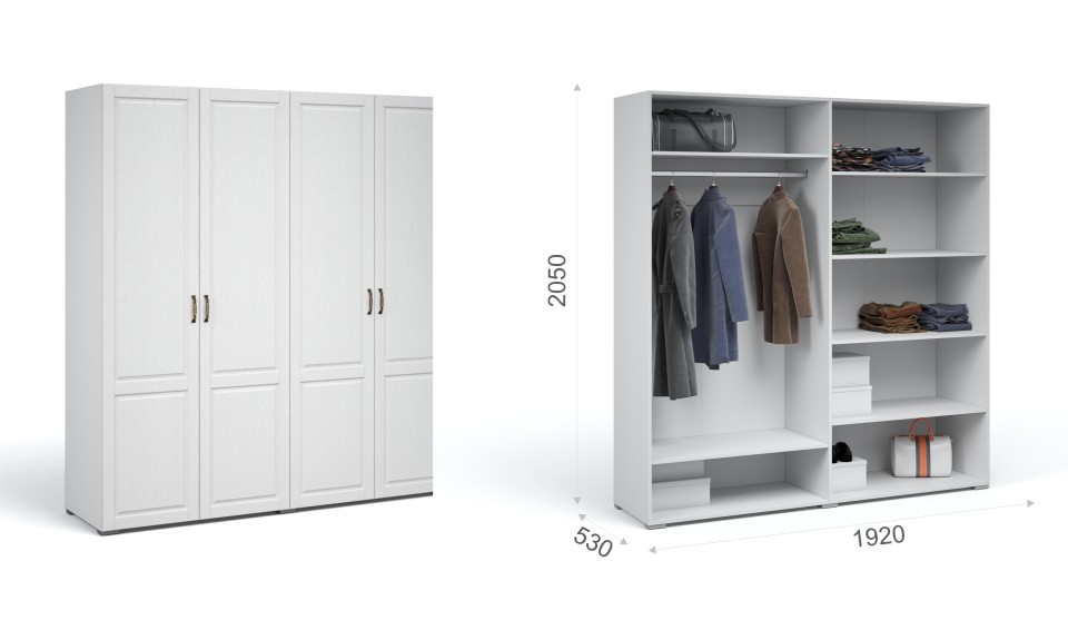 Шкаф 4-х дверный без зеркала "Лацио" Шкаф 4-х дверный без зеркала "Лацио"