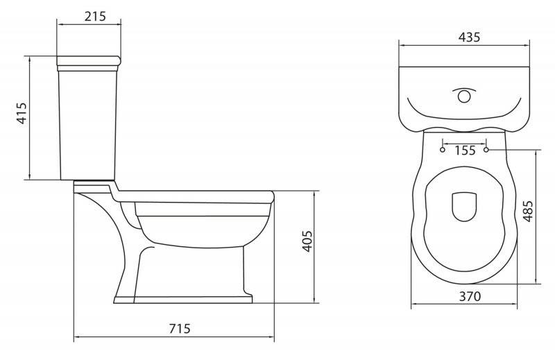 Унитаз напольный P-trap BelBagno "BOHEME S-TRAP" BB115CPS 370Х715Х405