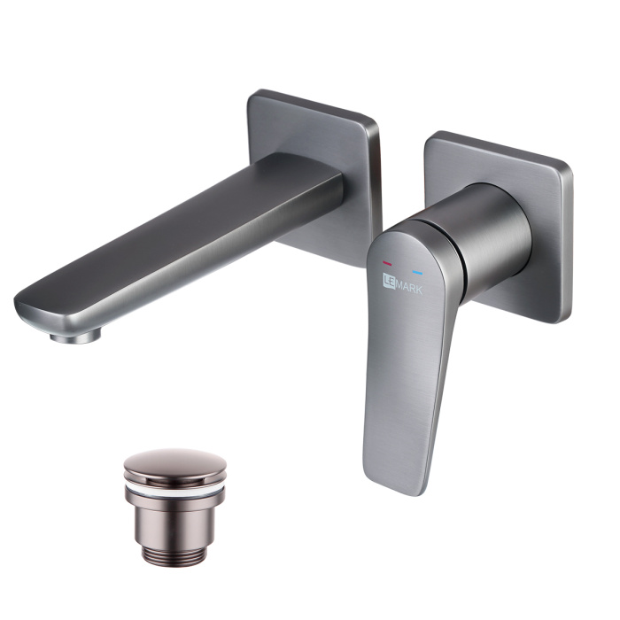 Смеситель для раковины Lemark Bronx LM3736GM , встраиваемый