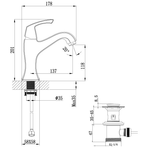 Смеситель для раковины Lemark "Nubira" LM6206ORB 