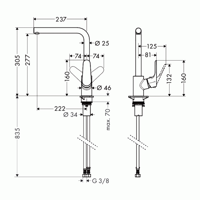 Смеситель для кухни HANSGROHE "Focus" 31817000