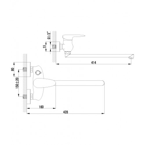 Смеситель для ванны Lemark "Status" LM4417C