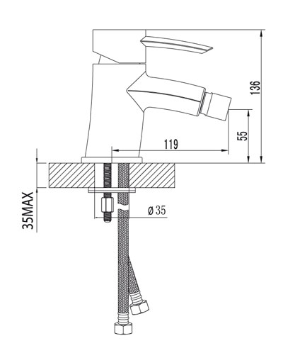 Смеситель для биде Lemark "Atlantiss" LM3208C 