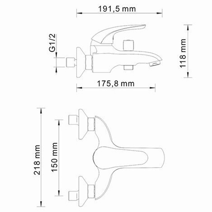 Смеситель для ванны WasserKRAFT "Rossel" 2801