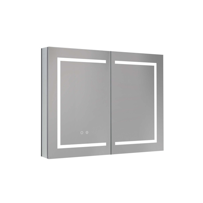 Алюминиевый зеркальный шкаф с подсветкой 900Х700Х133