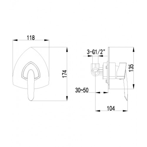 Смеситель для душа Lemark "Mars" LM3523C