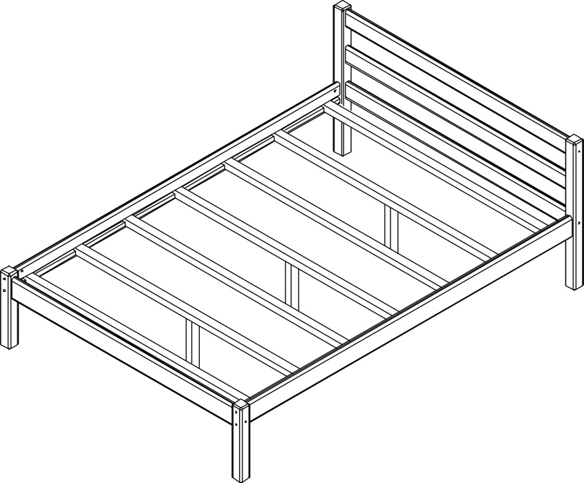 Кровать 1600 "Рино" с опорными брусками