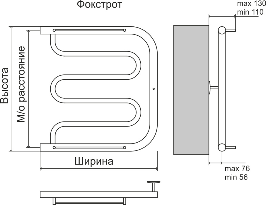 Полотенцесушитель "Фокстрот" 32*2 600*700