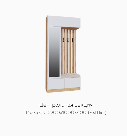 Центральная секция "Руэлла" Дуб крафт золотой/белый