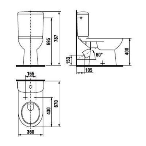 Компакт-унитаз JIKA "OLYMP 2261.4" 360Х670Х787