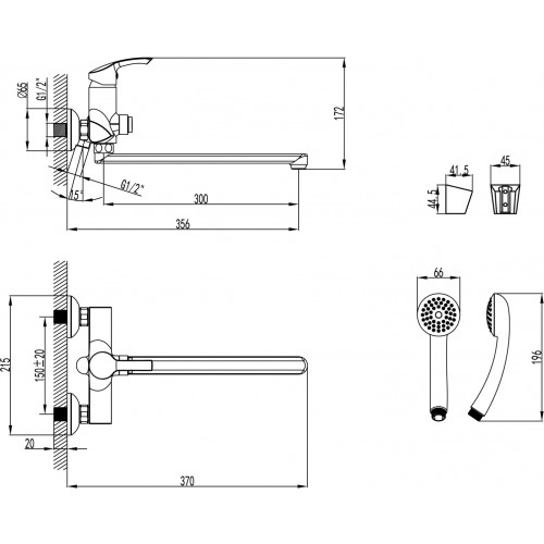 Смеситель для ванны Lemark "Plus Strike" LM1157C