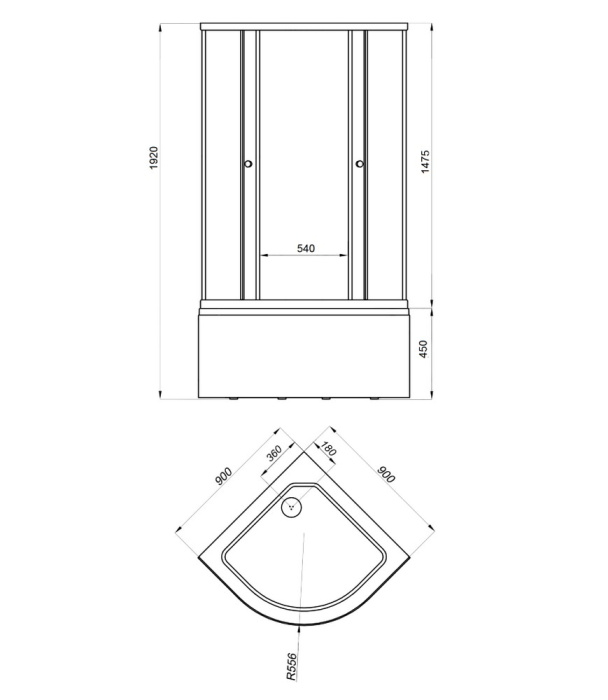 Душевое ограждение TRITON Лайт Б 900Х900Х2160