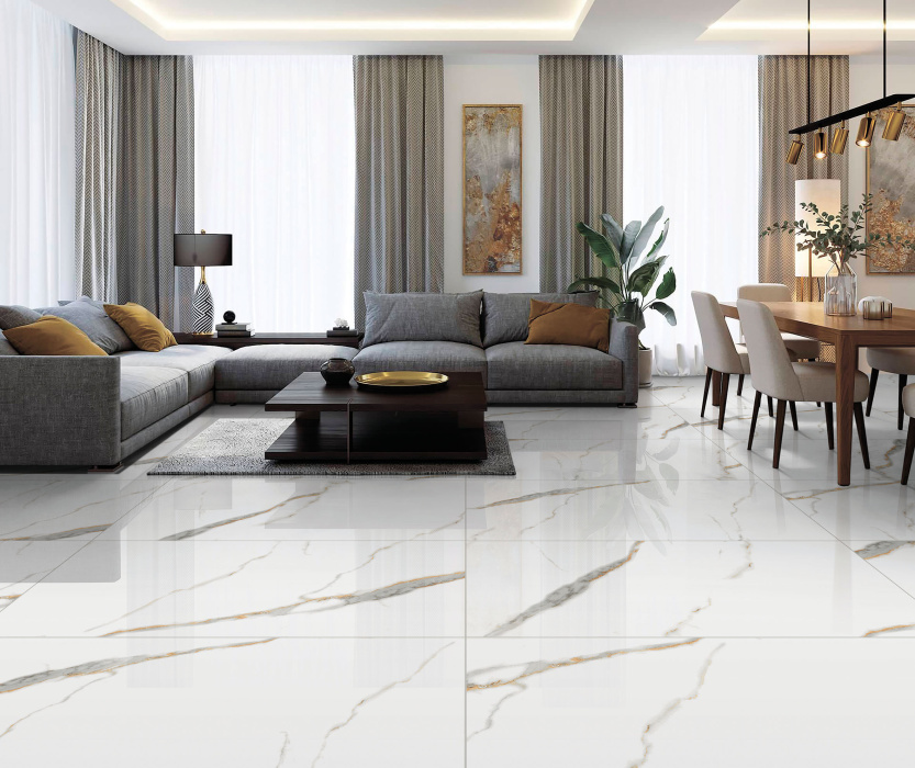 Керамогранит "Golden White Statuario" 600Х600 Полированный