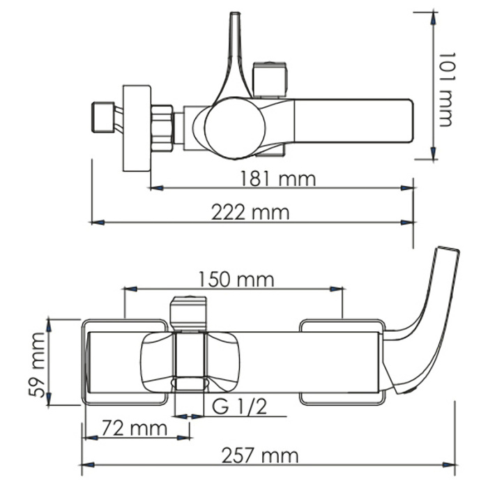 Смеситель для ванны WasserKRAFT "Sauer" 7101