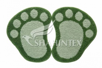 Коврик для ванной "SHAHINTEX" MICROFIBER лапки 50х80 зеленый