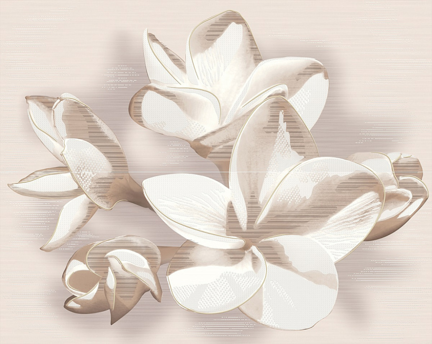 Панно "AMATI PLUMERIA BEIGE" 505Х402 Панно "AMATI PLUMERIA BEIGE" 505Х402