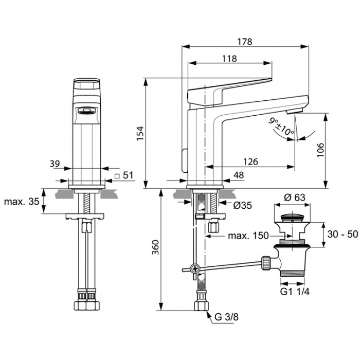 Смеситель для раковины Ideal Standard "Tonic II" A6326AA