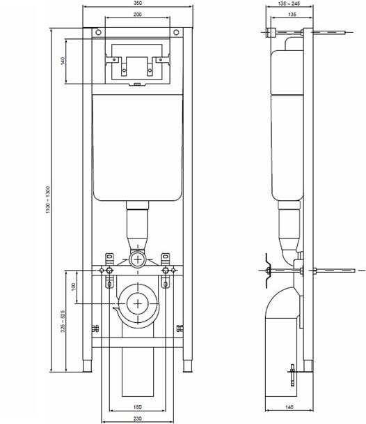 Инсталляционная система IDEAL STANDARTс панелью W3710AA