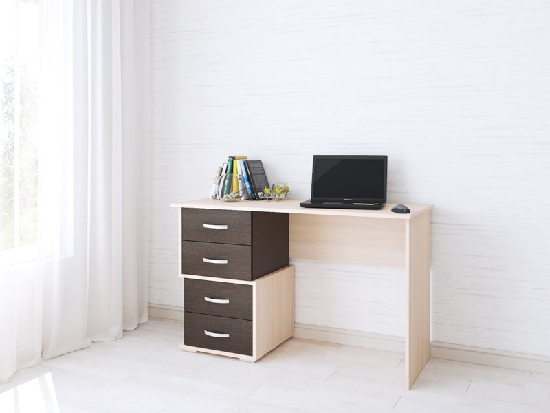 Стол письменный Сити-2 Дуб молочный/Венге