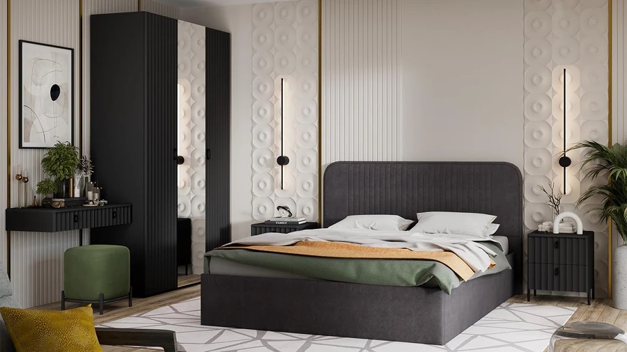 Спальня «Тиффани» Базальт, Грей софт