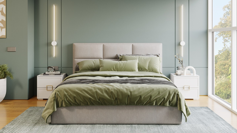 Спальня «Стелла» Белый холст, Белый Жемчуг