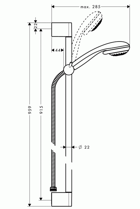 Душевой гарнитур HANSGROHE "Crometta 85" 27766000