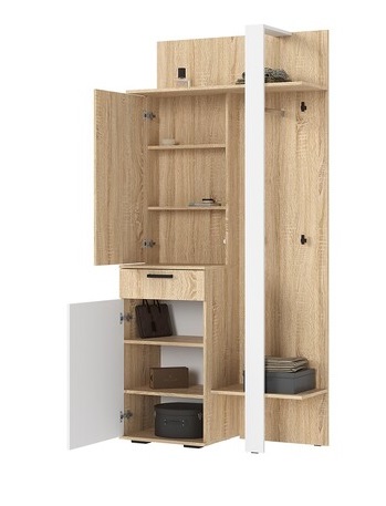 Прихожая ПР-01 "Санса" Белый/Дуб сонома