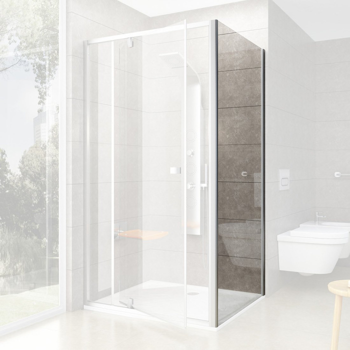 Неподвижная стенка "RAVAK" PPS-90 сатин + Транспарент Неподвижная стенка "RAVAK" PPS-90 сатин + Транспарент