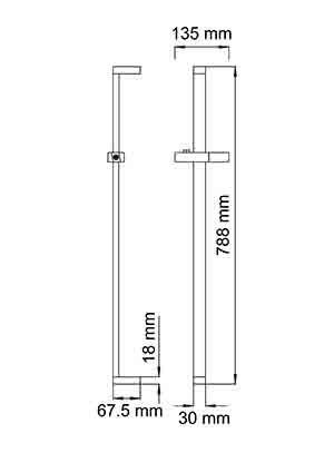 Стойка для душа Wasserkraft 788мм A048