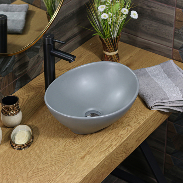 Раковина накладная MELANA MLN-7138MG 410Х330Х145