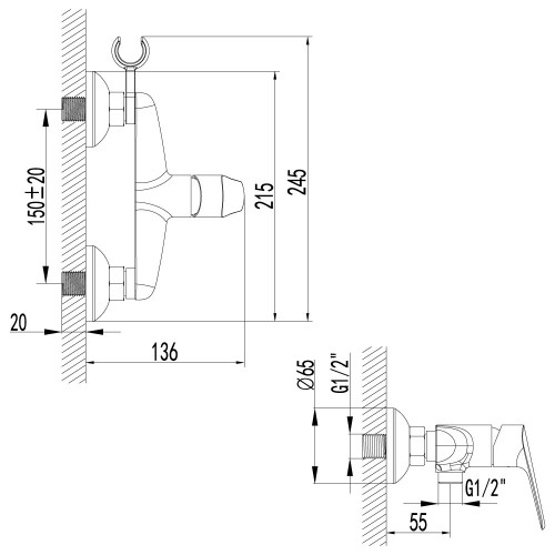 Смеситель для душа Lemark "Partner" LM6559C 