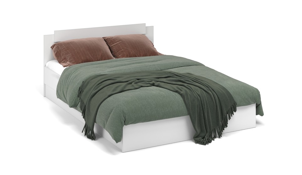 Кровать 140 "Чикаго вайт" (основание ЛДСП)