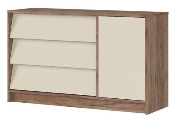 Комод 1200 Рейн КМ 01 Кашемир/Дуб крафт табачный Комод 1200 Рейн КМ 01 Кашемир/Дуб крафт табачный