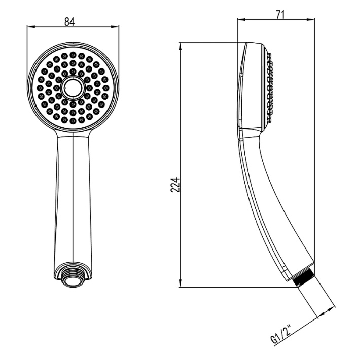 Лейка душевая Lemark LM8010C, 1-функциональная