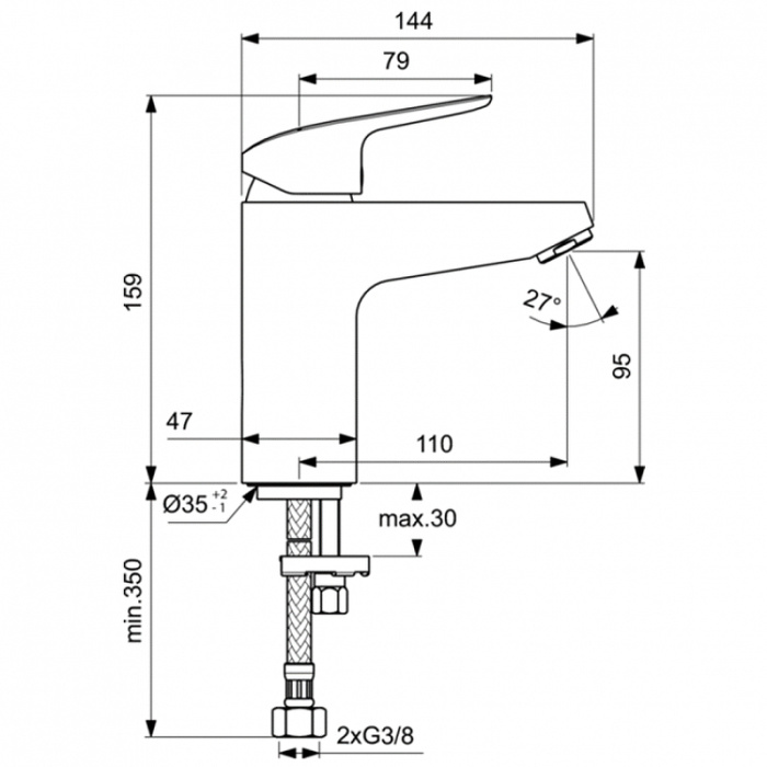 Смеситель для раковины Ideal Standard "Ceraflex" B1714AA