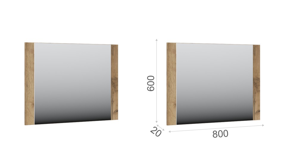 Зеркало "Мишель" Дуб крафт золотой Зеркало "Мишель" Дуб крафт золотой