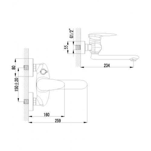 Смеситель для ванны Lemark "Status" LM4414C