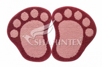 Коврик для ванной "SHAHINTEX" MICROFIBER лапки 50х80 розовый