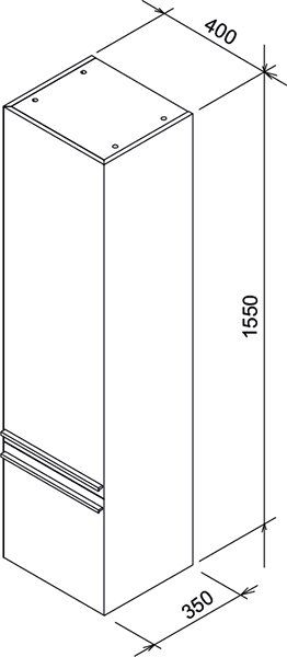 Шкаф боковой "RAVAK" SB 400Х350Х1550 R Clear