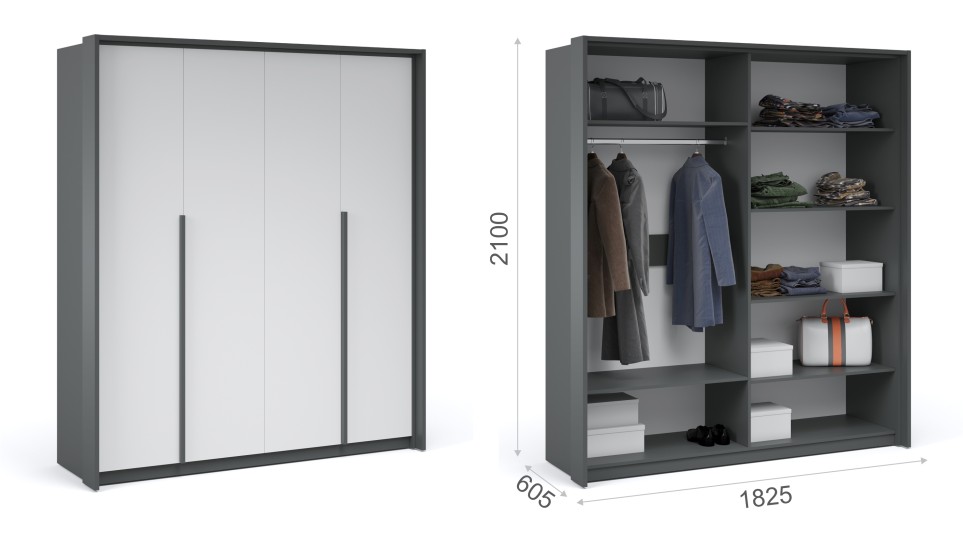 Портал шкафа Мишель 4дв Антрацит