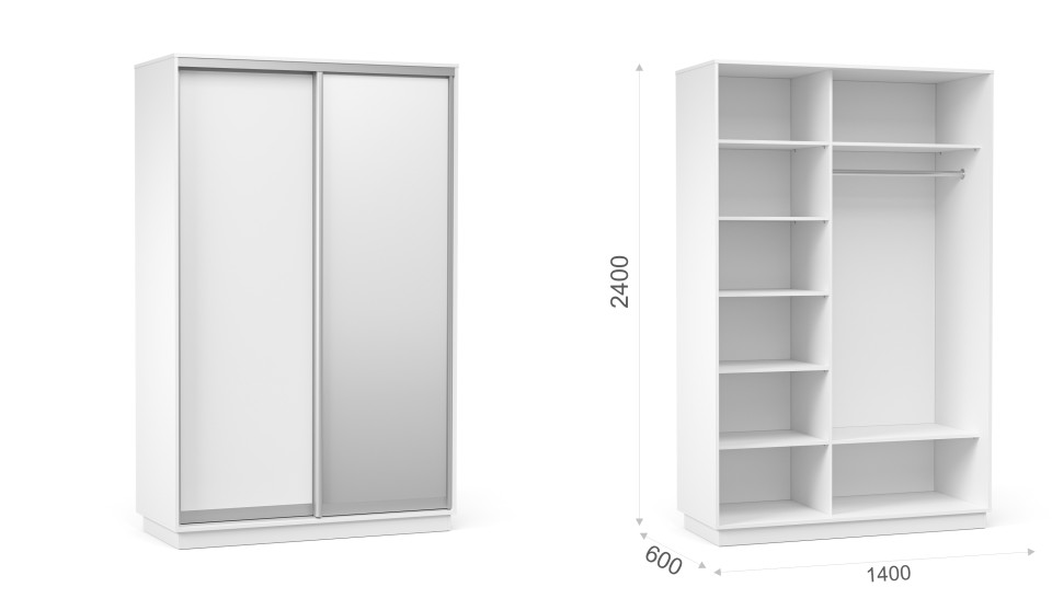 Шкаф-купе "Тетрис" (корпус) 1400/2400 Белый жемчуг Шкаф-купе "Тетрис" (корпус) 1400/2400 Белый жемчуг