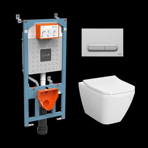 Инсталляционная подвесная система VitrA "Integra Square" безободковый унитаз