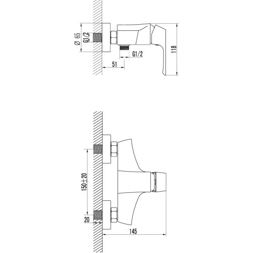 Смеситель для душа Lemark "Unit" LM4503C 