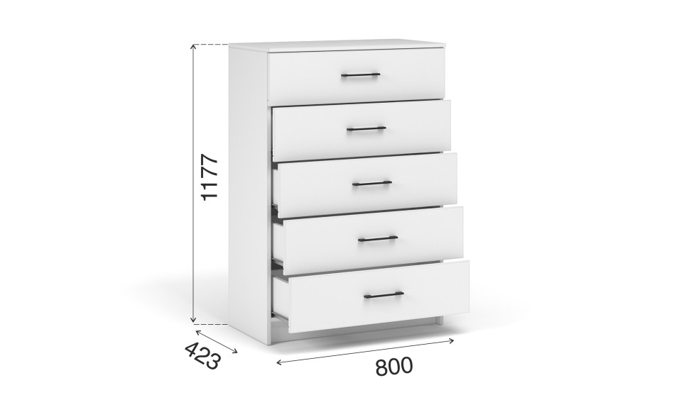 Комод "Чикаго вайт" 5 ящиков