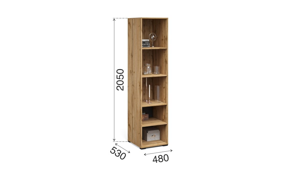 Витрина "Лацио" 1 дверь Графит / Дуб вотан