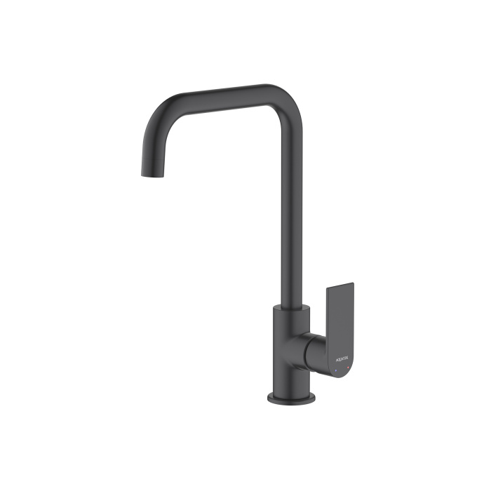 Смеситель для кухни, матовый черный AQ1480MB "Лира"