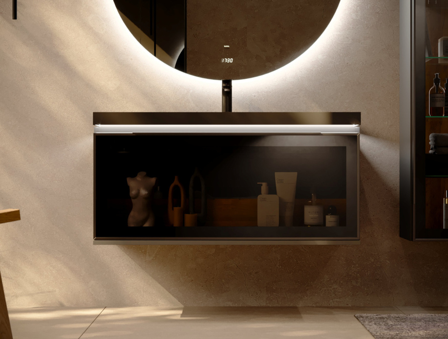 Тумба подвесная с раковиной Notte 100 Антрацит