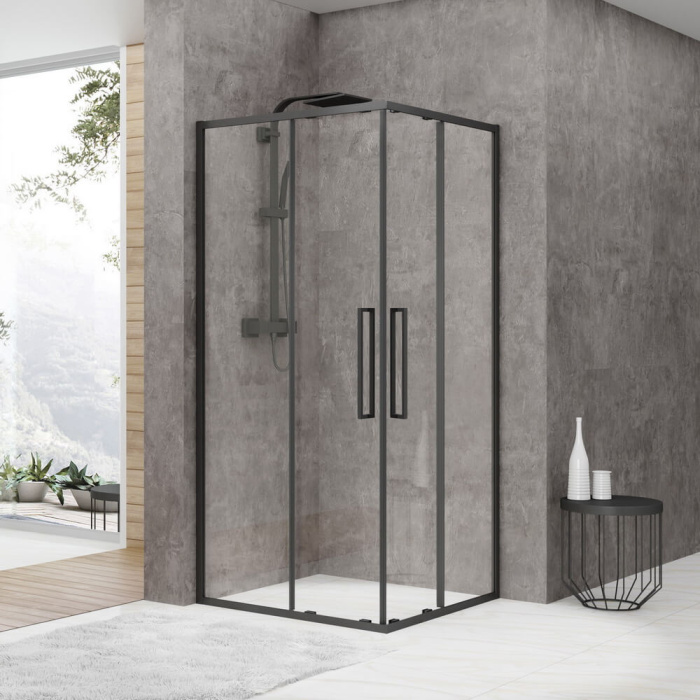 Душевое ограждение "Black&White" S872 Black (900Х900Х1950) Душевое ограждение "Black&White" S872 Black (900Х900Х1950)