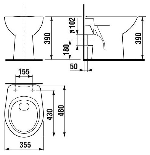 Приставной унитаз JIKA "ZETA 2239.6"